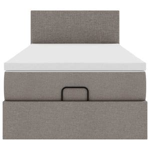 Ottoman Bett mit Matratze Taupe 100x200 cm
