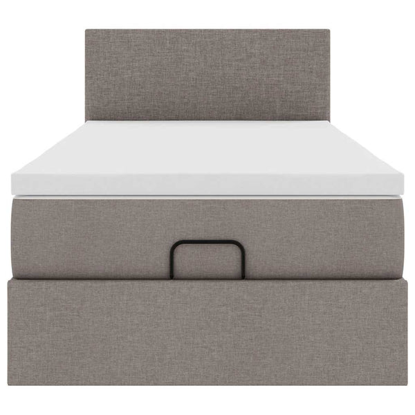 Ottoman Bett mit Matratze Taupe 100x200 cm
