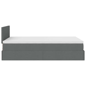 Ottomane Bett mit Matratze & LEDs Dunkelgrau 120x190 cm