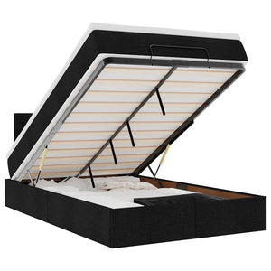 Ottomane Bett mit Matratze & LEDs 120x190 cm