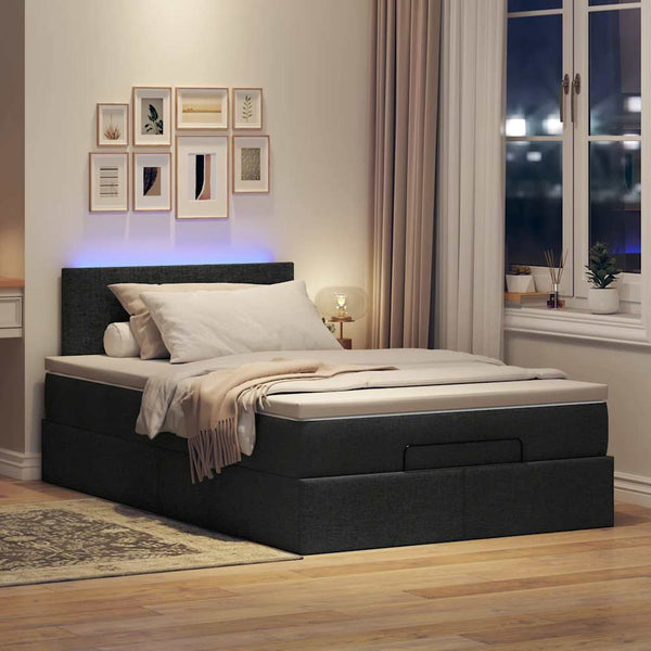 Ottomane Bett mit Matratze & LEDs 120x190 cm