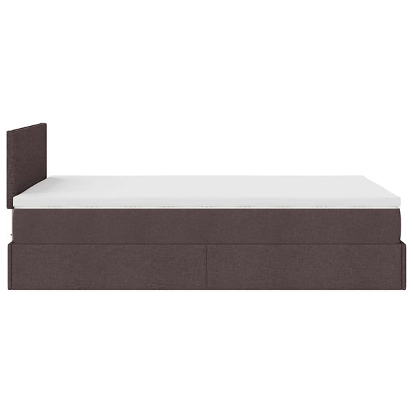 Ottoman Bett mit Matratze & LEDs Dunkelbraun 120x190 cm
