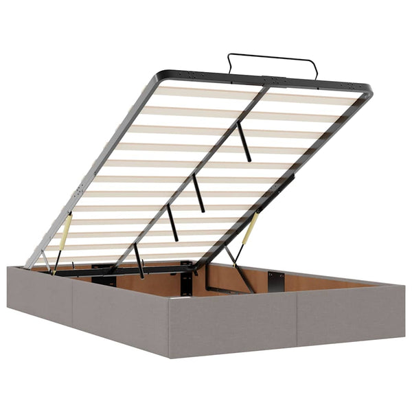 Ottomane Bett mit Matratze & LEDs Taupe 120x190 cm