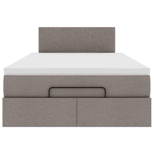 Ottomane Bett mit Matratze & LEDs Taupe 120x190 cm