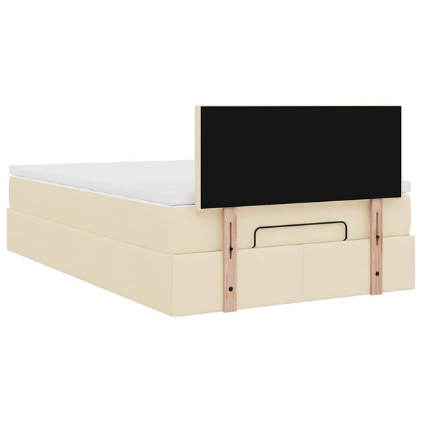 Ottomane Bett mit Matratze Creme 120x190 cm