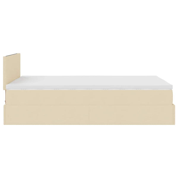 Ottomane Bett mit Matratze Creme 120x190 cm