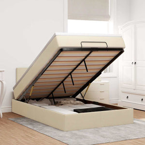Ottomane Bett mit Matratze Creme 120x190 cm