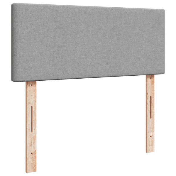 Ottoman Bett mit Matratze & LEDs Hellgrau 120x200 cm