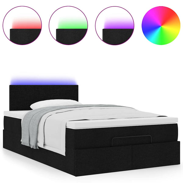 Ottoman Bett mit Matratze & LEDs 120x200 cm
