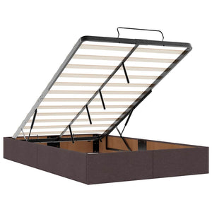 Ottoman Bett mit Matratze & LEDs Dunkelbraun 120x200 cm