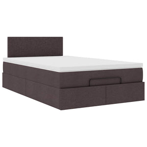 Ottoman Bett mit Matratze & LEDs Dunkelbraun 120x200 cm