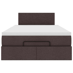 Ottoman Bett mit Matratze & LEDs Dunkelbraun 120x200 cm