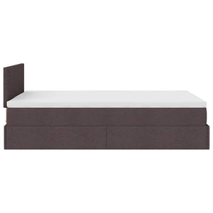 Ottoman Bett mit Matratze & LEDs Dunkelbraun 120x200 cm