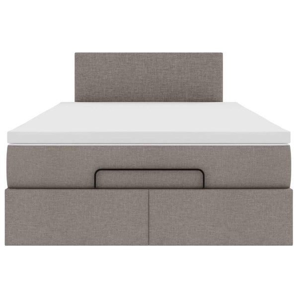 Ottoman Bett mit Matratze & LEDs Taupe 120x200 cm