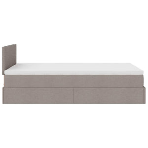 Ottoman Bett mit Matratze & LEDs Taupe 120x200 cm