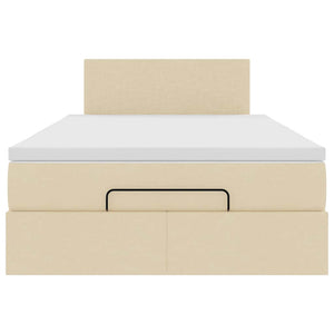 Ottoman Bett mit Matratze & LEDs Creme 120x200