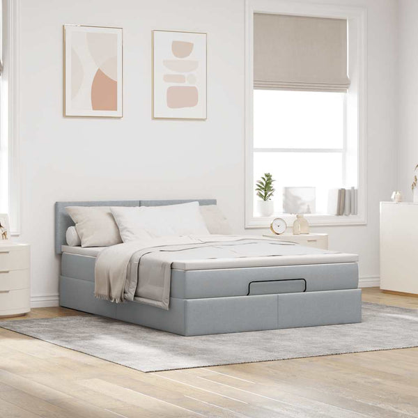 Ottomane Bett mit Matratze & LED 140x190 cm