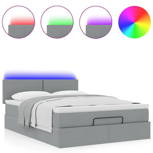 Ottomane Bett mit Matratze & LED 140x190 cm