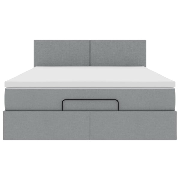 Ottomane Bett mit Matratze & LED 140x190 cm