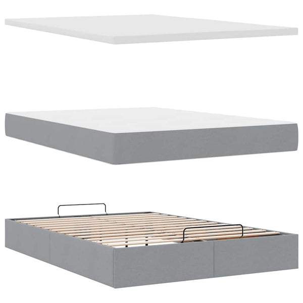 Ottomane Bett mit Matratze & LED 140x190 cm