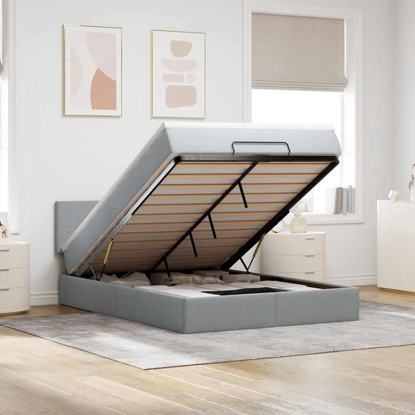 Ottomane Bett mit Matratze & LED 140x190 cm