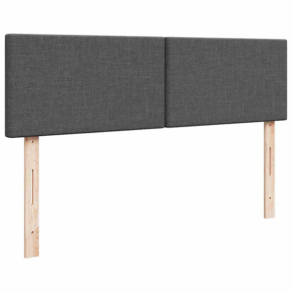 Ottomane Bett mit Matratze & LEDs Dunkelgrau 140x190 cm