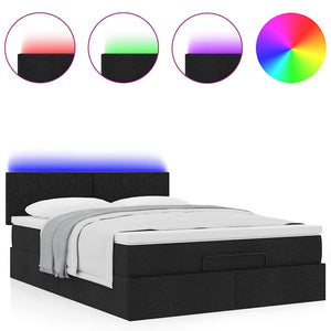 Ottomane Bett mit Matratze & LEDs 140x190 cm