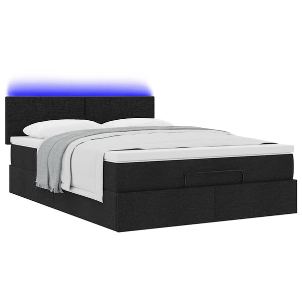 Ottomane Bett mit Matratze & LEDs 140x190 cm