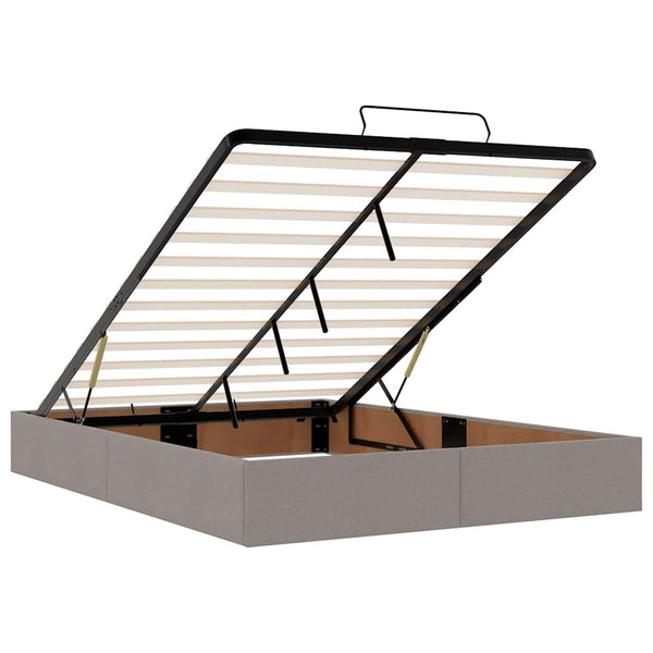 Ottoman Bett mit Matratze & LEDs Taupe 140x190 cm