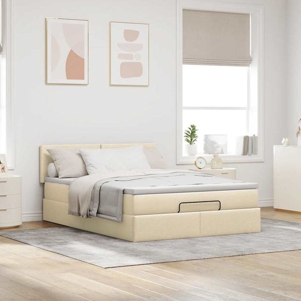 Ottomane Bett mit Matratze & LEDs 140x190 cm