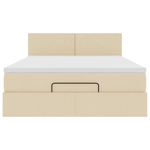 Ottomane Bett mit Matratze & LEDs 140x190 cm