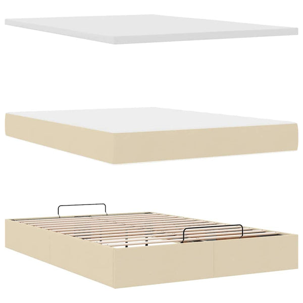 Ottomane Bett mit Matratze & LEDs 140x190 cm