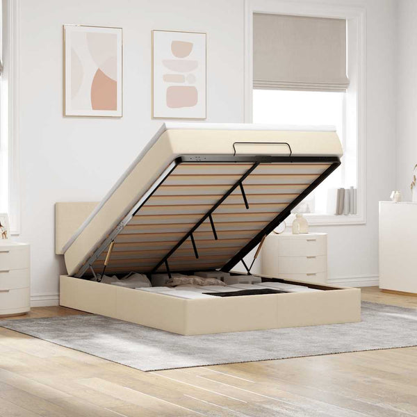 Ottomane Bett mit Matratze & LEDs 140x190 cm
