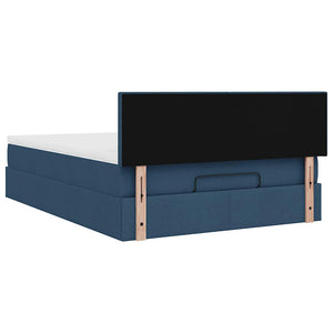 Ottomane Bett mit Matratze & LEDs Blau 140x190 cm