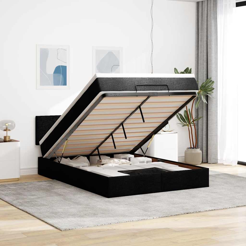 Ottomane Bett mit Matratze & LEDs 140x200 cm