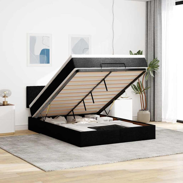 Ottomane Bett mit Matratze & LEDs 140x200 cm