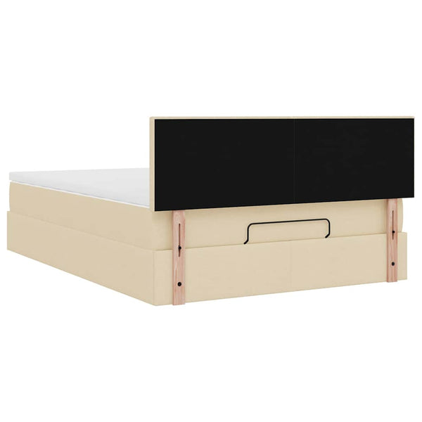 Ottomane Bett mit Matratze Creme 140x200 cm