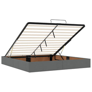 Ottoman Bett mit Matratze & LEDs 160x200 cm Dunkelgrau