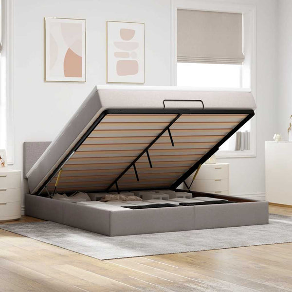 Ottoman Bett mit Matratze & LEDs 160x200 cm