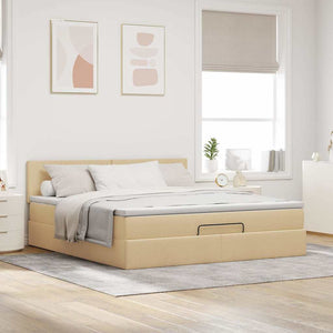 Ottoman Bett mit Matratze & LEDs 160x200 cm