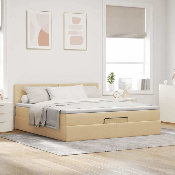 Ottoman Bett mit Matratze & LEDs 160x200 cm