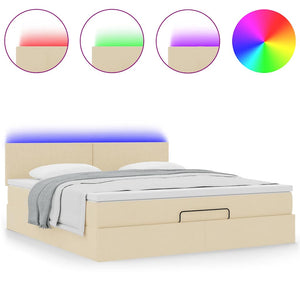 Ottoman Bett mit Matratze & LEDs 160x200 cm