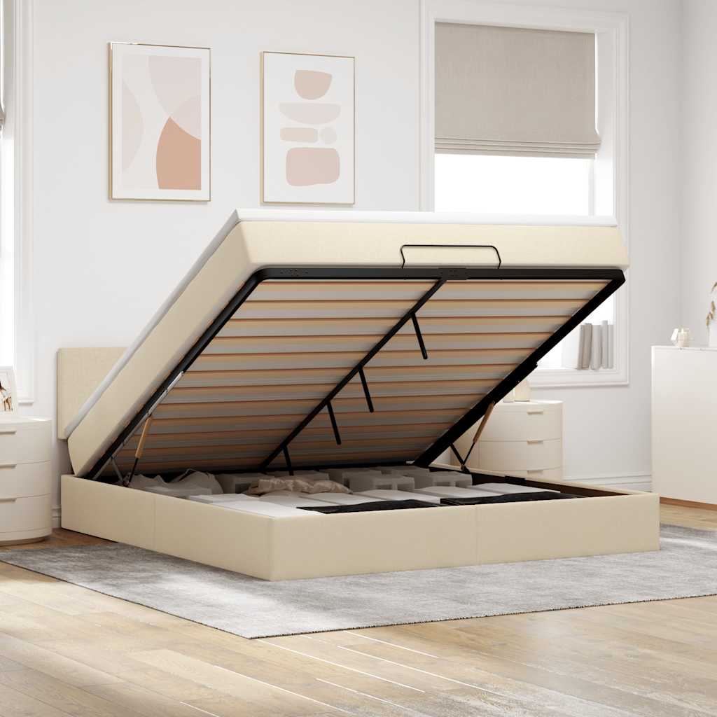 Ottoman Bett mit Matratze & LEDs 160x200 cm