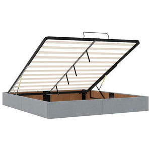 vidaXL Lit ottoman avec matelas et LED Gris clair 180x200 cm Tissu