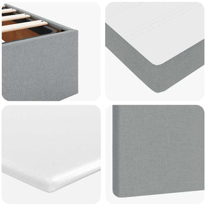 vidaXL Lit ottoman avec matelas et LED Gris clair 180x200 cm Tissu