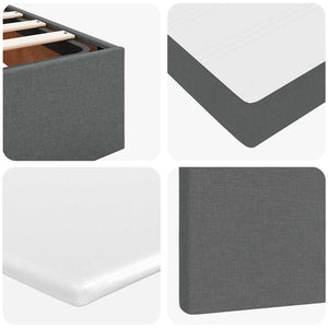 Ottomane Bett mit Matratze & LEDs Dunkelgrau 180x200