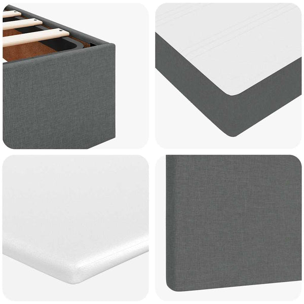Ottomane Bett mit Matratze & LEDs Dunkelgrau 180x200