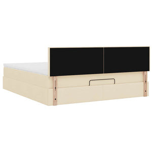 Ottomane Bett mit Matratze Creme 180x200 cm