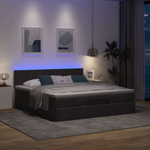 Ottoman Bett mit Matratzen & LEDs 200x200 cm