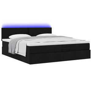 Ottoman Bett mit Matratzen & LEDs 200x200 cm